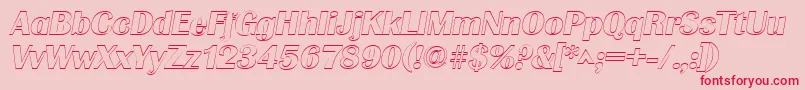 GrenobleoutlineItalic Font – Red Fonts on Pink Background