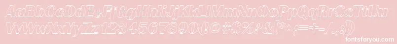 GrenobleoutlineItalic Font – White Fonts on Pink Background