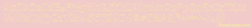GrenobleoutlineItalic Font – Yellow Fonts on Pink Background