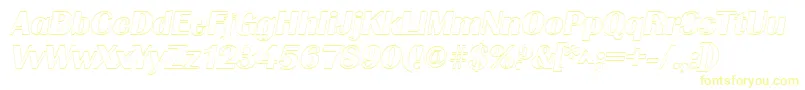 GrenobleoutlineItalic-Schriftart – Gelbe Schriften