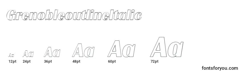 GrenobleoutlineItalic Font Sizes