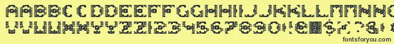 Dazzlesh Font – Black Fonts on Yellow Background