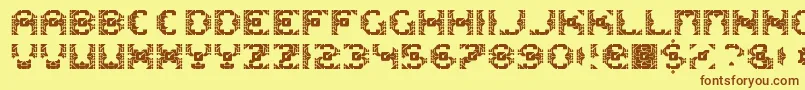 Dazzlesh Font – Brown Fonts on Yellow Background