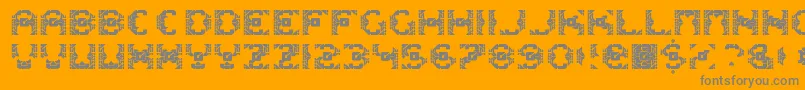 Dazzlesh-Schriftart – Graue Schriften auf orangefarbenem Hintergrund