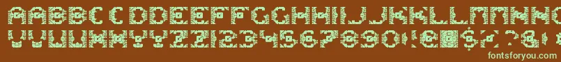 Dazzlesh-fontti – vihreät fontit ruskealla taustalla
