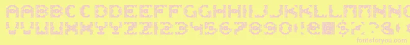 Dazzlesh-fontti – vaaleanpunaiset fontit keltaisella taustalla