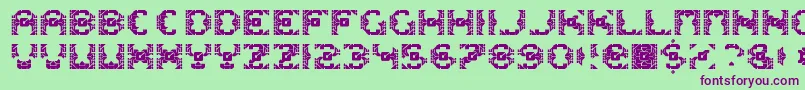 Dazzlesh Font – Purple Fonts on Green Background