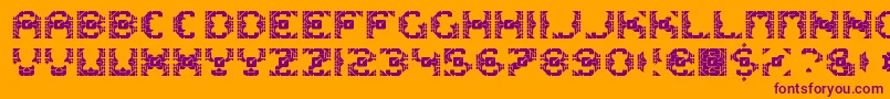 Dazzlesh-Schriftart – Violette Schriften auf orangefarbenem Hintergrund