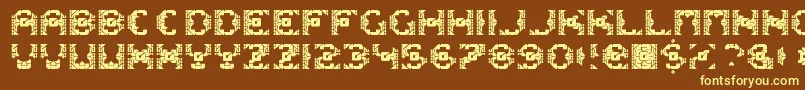 Dazzlesh-fontti – keltaiset fontit ruskealla taustalla