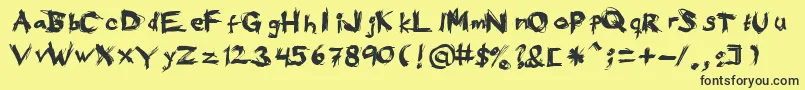 EatYourFace Font – Black Fonts on Yellow Background