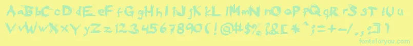 EatYourFace Font – Green Fonts on Yellow Background