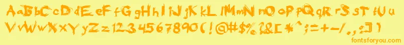 Police EatYourFace – polices orange sur fond jaune