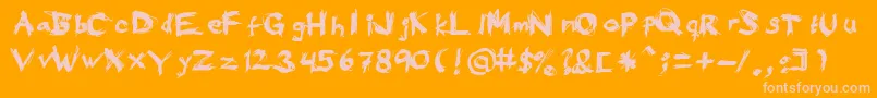 EatYourFace-fontti – vaaleanpunaiset fontit oranssilla taustalla