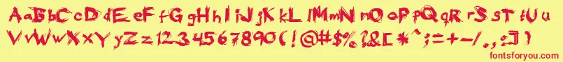 EatYourFace-Schriftart – Rote Schriften auf gelbem Hintergrund