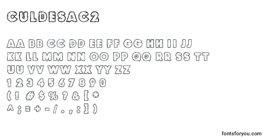 A fonte Culdesac2 – alfabeto, números, caracteres especiais