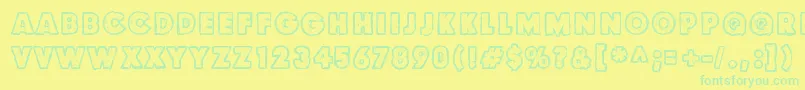 Culdesac2 Font – Green Fonts on Yellow Background