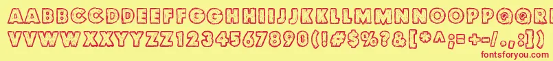 Culdesac2 Font – Red Fonts on Yellow Background