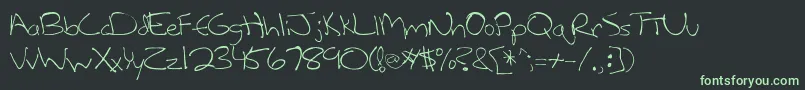Leftycasual Font – Green Fonts on Black Background