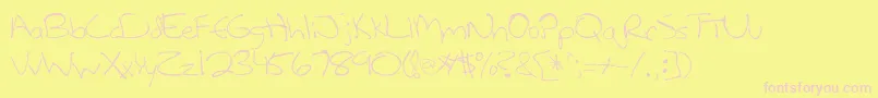 Leftycasual Font – Pink Fonts on Yellow Background