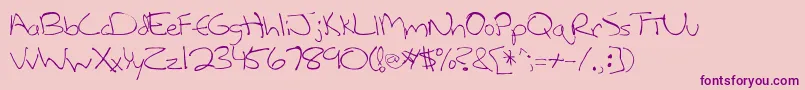 Leftycasual Font – Purple Fonts on Pink Background