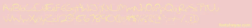 Leftycasual Font – Yellow Fonts on Pink Background