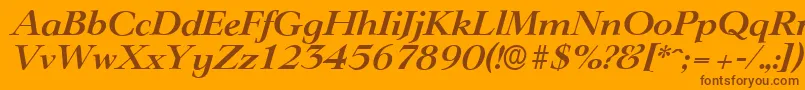 LingwoodserialBolditalic Font – Brown Fonts on Orange Background