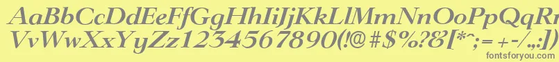 LingwoodserialBolditalic Font – Gray Fonts on Yellow Background