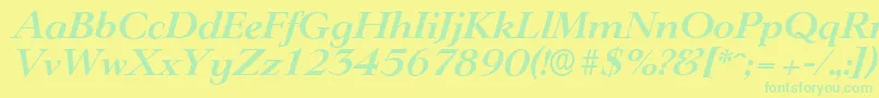 LingwoodserialBolditalic Font – Green Fonts on Yellow Background