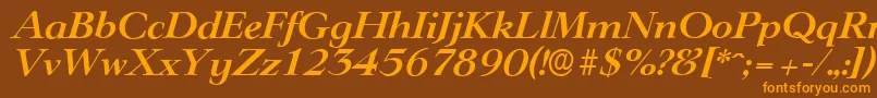 LingwoodserialBolditalic Font – Orange Fonts on Brown Background