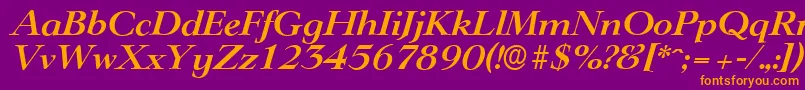 LingwoodserialBolditalic Font – Orange Fonts on Purple Background