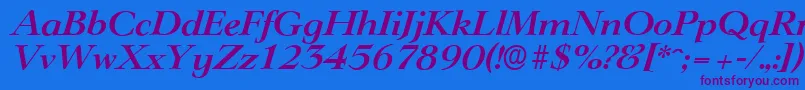 LingwoodserialBolditalic Font – Purple Fonts on Blue Background
