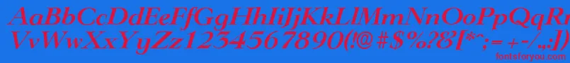 LingwoodserialBolditalic Font – Red Fonts on Blue Background
