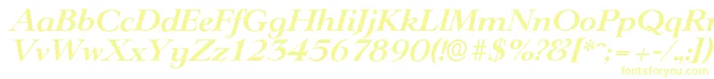 LingwoodserialBolditalic Font – Yellow Fonts on White Background