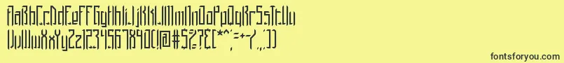 Fonte Brigadom – fontes pretas em um fundo amarelo
