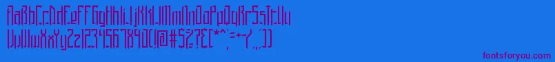 Brigadom-Schriftart – Violette Schriften auf blauem Hintergrund