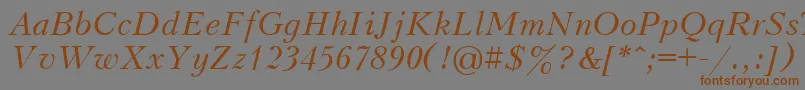 UkrainianpeterburgItalic Font – Brown Fonts on Gray Background