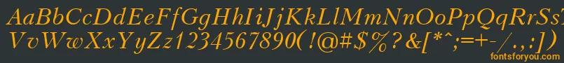 UkrainianpeterburgItalic Font – Orange Fonts on Black Background