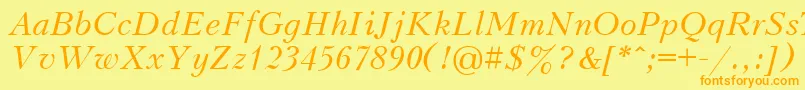 UkrainianpeterburgItalic Font – Orange Fonts on Yellow Background