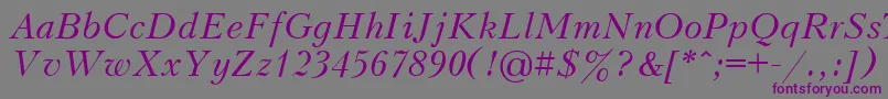 UkrainianpeterburgItalic Font – Purple Fonts on Gray Background