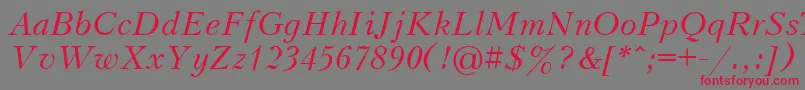 UkrainianpeterburgItalic Font – Red Fonts on Gray Background