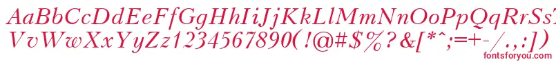 フォントUkrainianpeterburgItalic – 白い背景に赤い文字