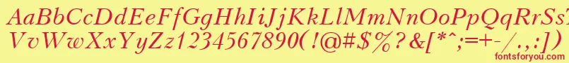 fuente UkrainianpeterburgItalic – Fuentes Rojas Sobre Fondo Amarillo