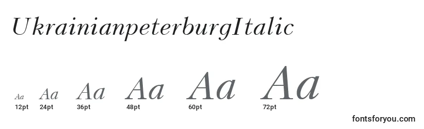 UkrainianpeterburgItalic Font Sizes