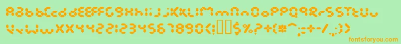 Endless-Schriftart – Orangefarbene Schriften auf grünem Hintergrund