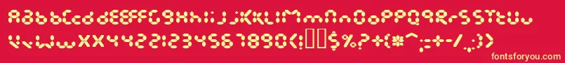 Endless Font – Yellow Fonts on Red Background