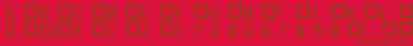 OffNormal Font – Brown Fonts on Red Background