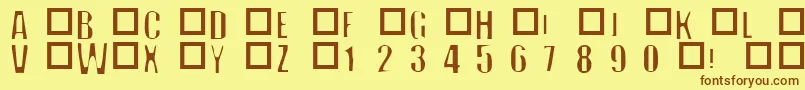 フォントOffNormal – 茶色の文字が黄色の背景にあります。