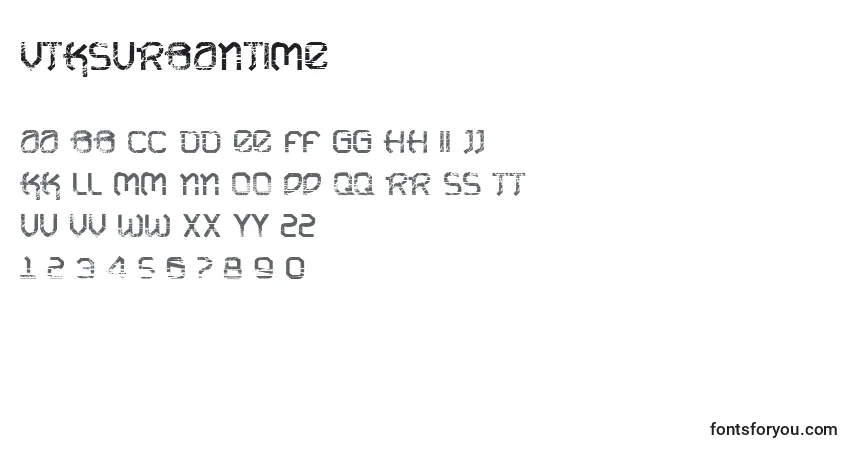 A fonte VtksUrbanTime – alfabeto, números, caracteres especiais