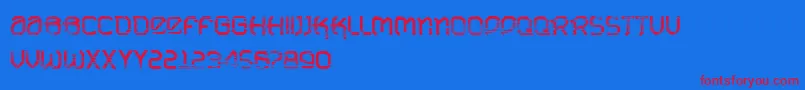 VtksUrbanTime Font – Red Fonts on Blue Background