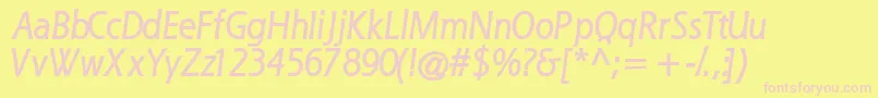 QuesskBolditalic Font – Pink Fonts on Yellow Background